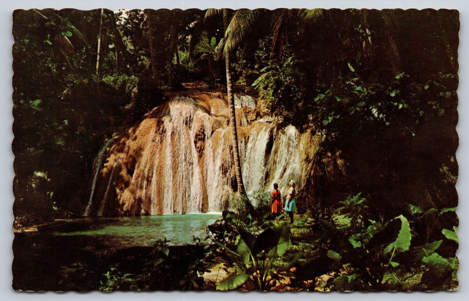 Vintage Postcard Typical Jamaican waterfall Jamaica Pub The Novelty Trading [ez]