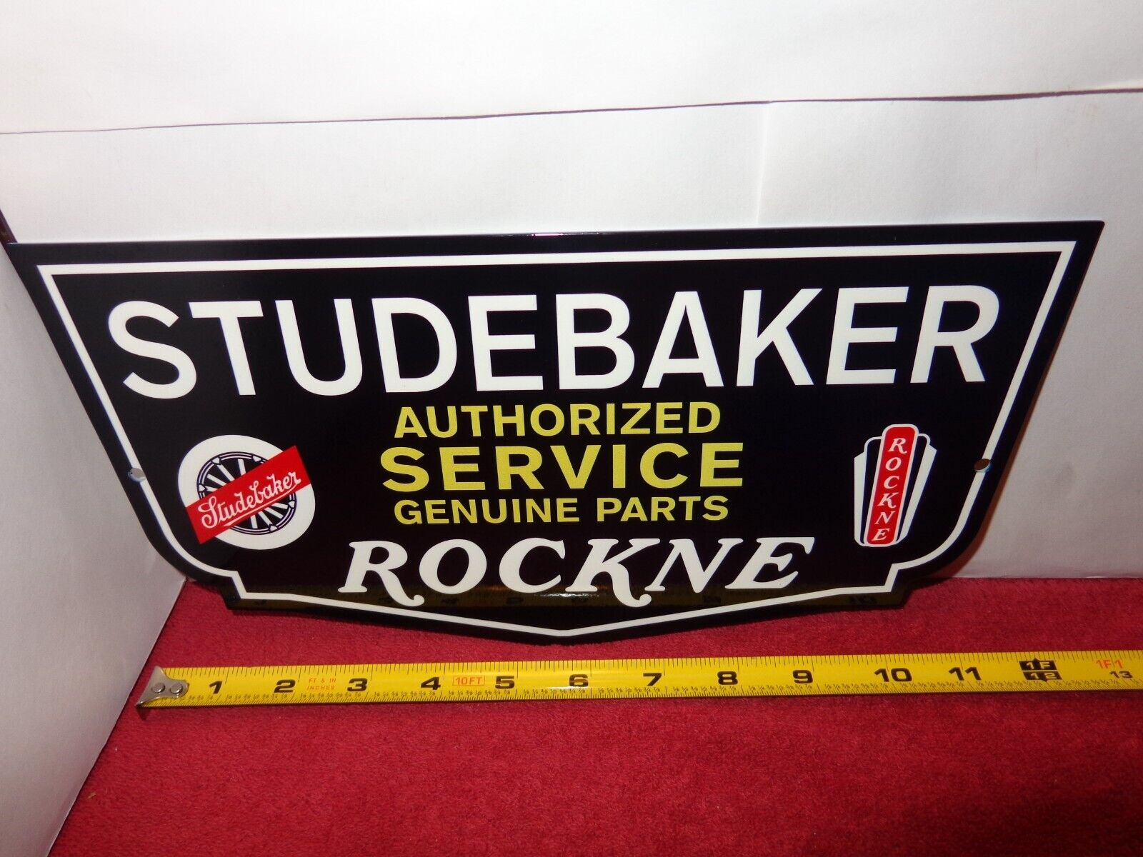 12x6 in STUDEBAKER AUTOMOBILE SALES SERVICES PARTS ADV. SIGN DIE CUT METAL #Z264
