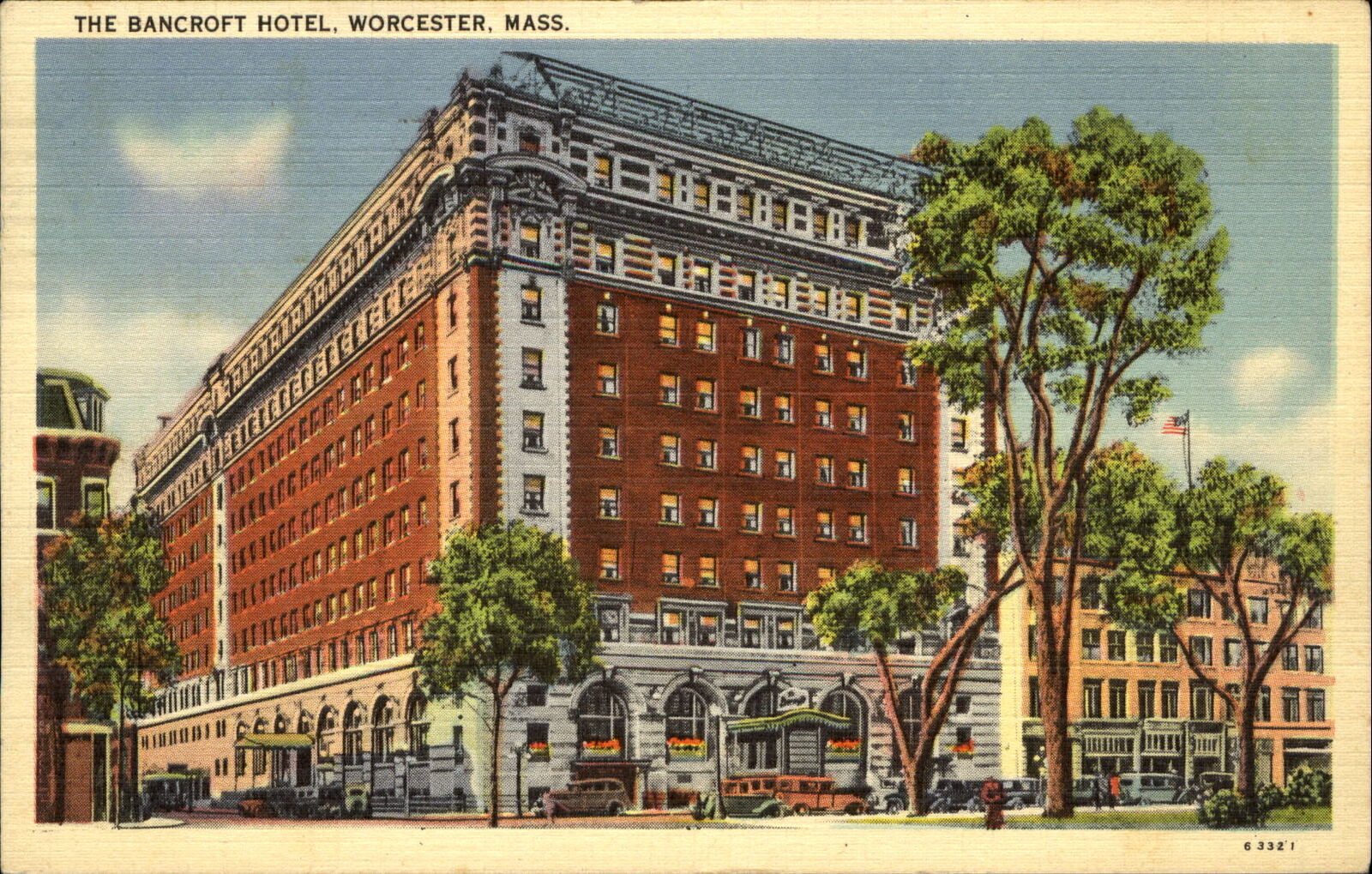Bancroft Hotel ~ Worcester Massachusetts MA ~ mailed 1942