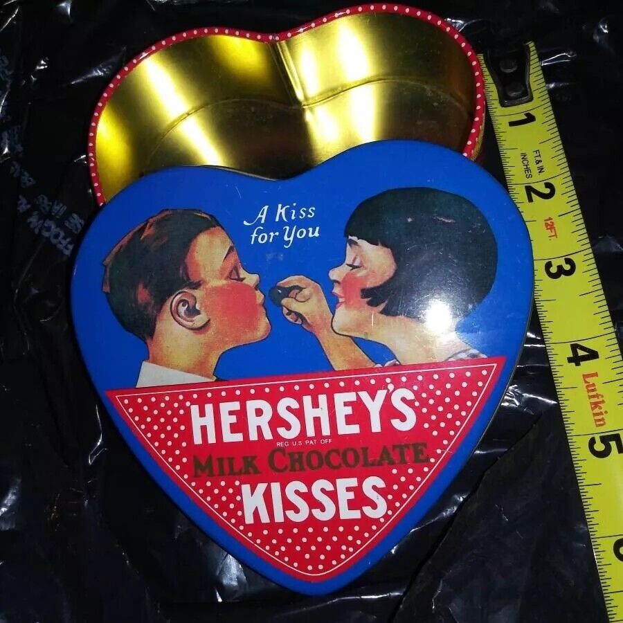 Hershey\'s Chocolate Kisses A Kiss For you Heart Shaped Tin