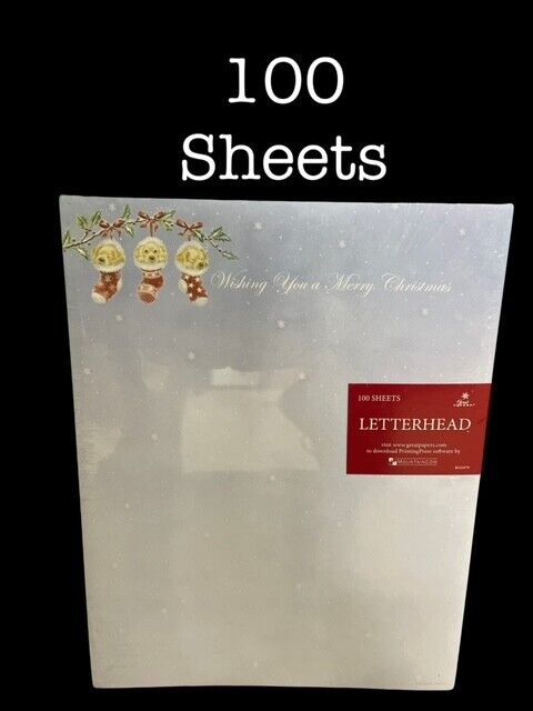 LETTERHEAD PUPPIES IN STOCKINGS 100 SHEETS