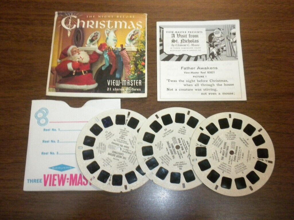 THE NIGHT BEFORE CHRISTMAS B382 Viewmaster 3 reels PACKET SET
