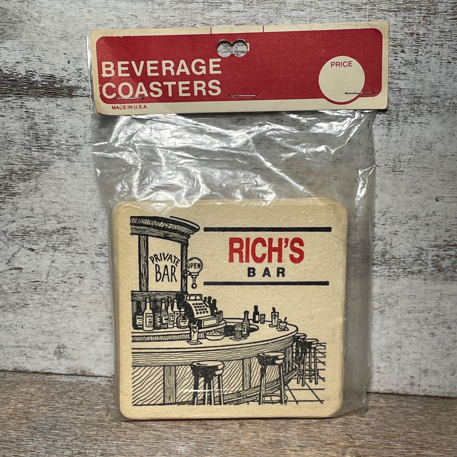 Vintage Beverage Coasters Rich\'s Bar Made in U.S.A. by Maude Corporation New