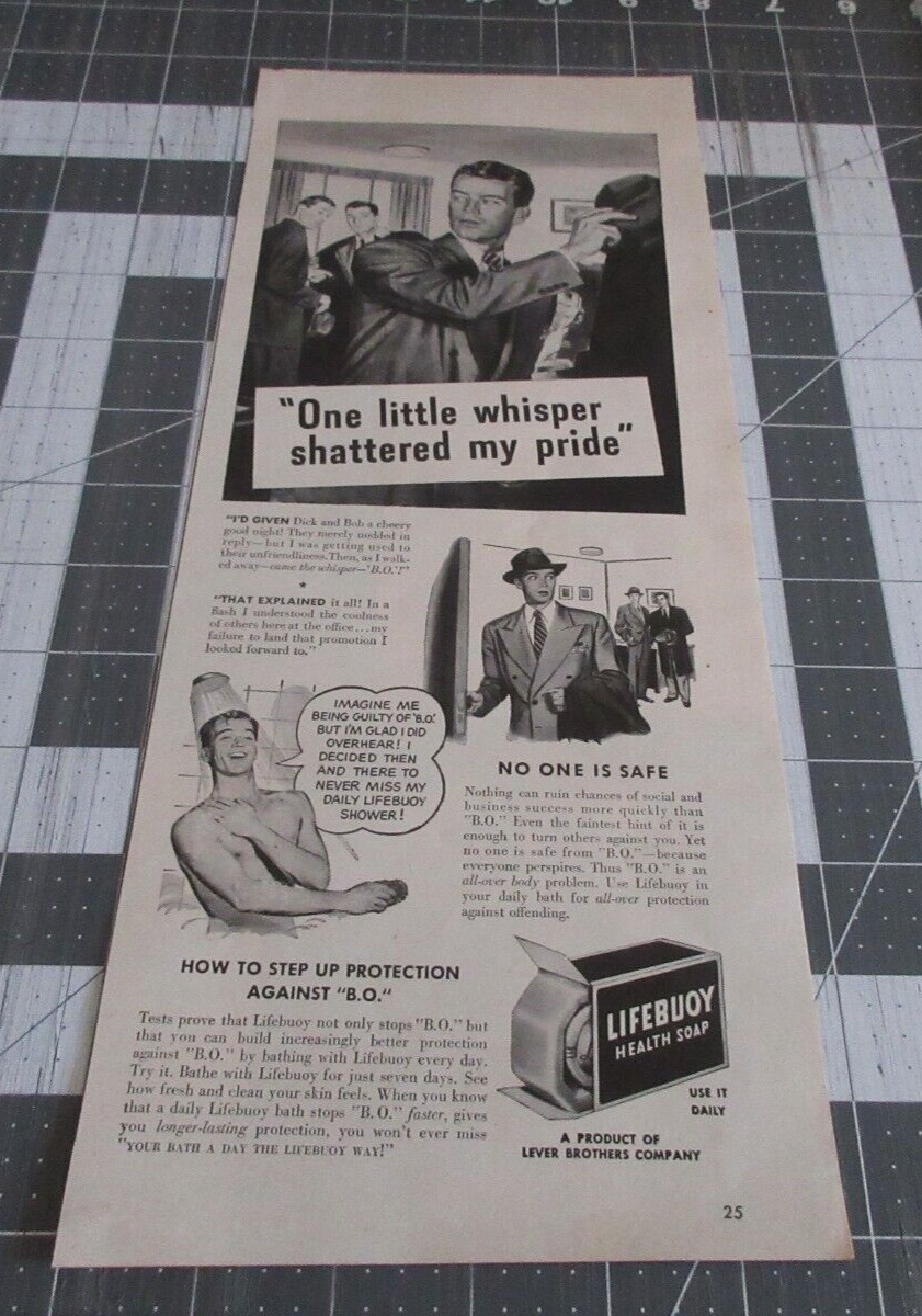 1947 Lifebuoy Health Soap One Little Whisper shattered my pride Vintage Print Ad
