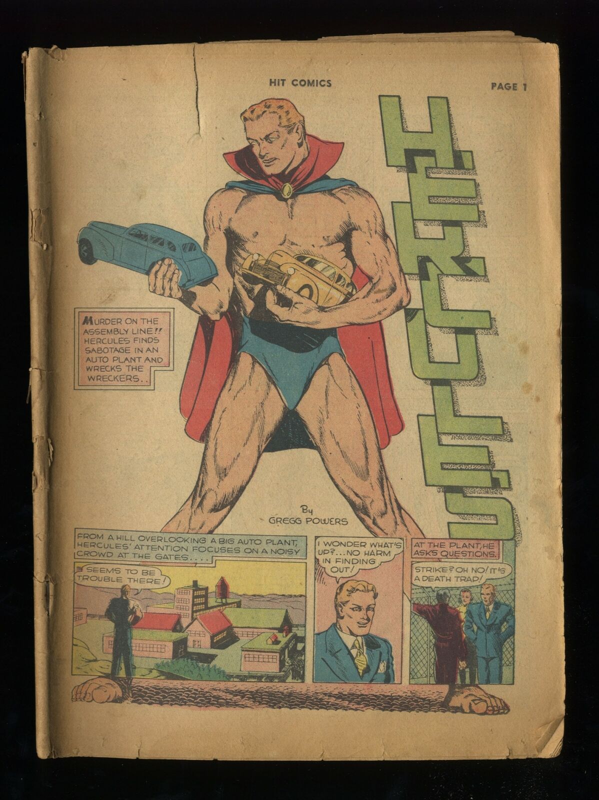 Hit Comics #5 Coverless Incomplete Missing Center Fold 3-D Zone 1940