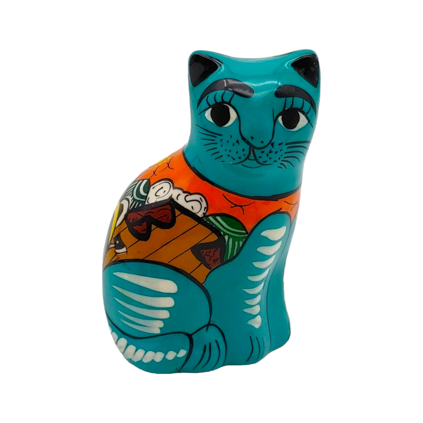 Talavera Mexican Cat Figurine - 3\