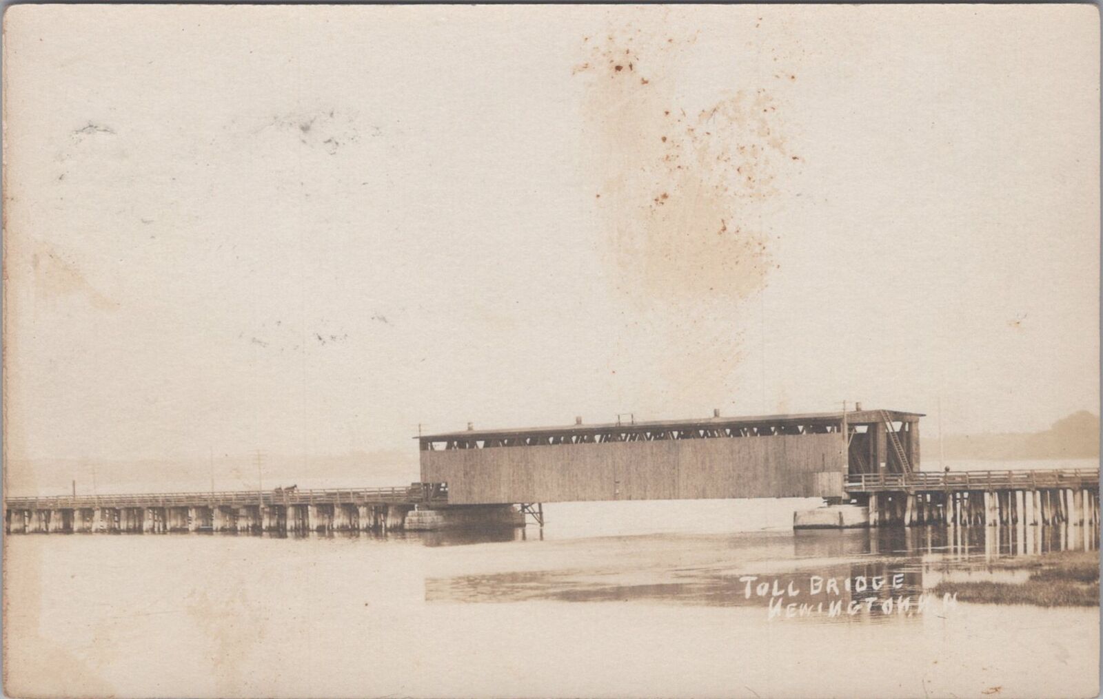 Toll Covered Bridge Newington New Hampshire 1907 RPPC Photo Postcard
