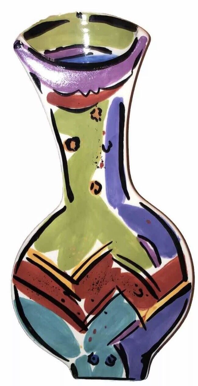 Kathryn Young by Ganz Colorful Wall Pocket Vase Hanging Vase 12”