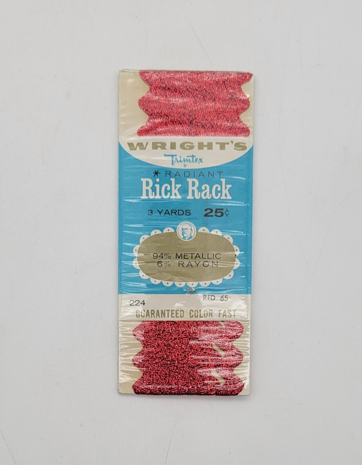 Vintage Wright\'s Rick Rack Trim Metallic Red Unopened Package Trimtex