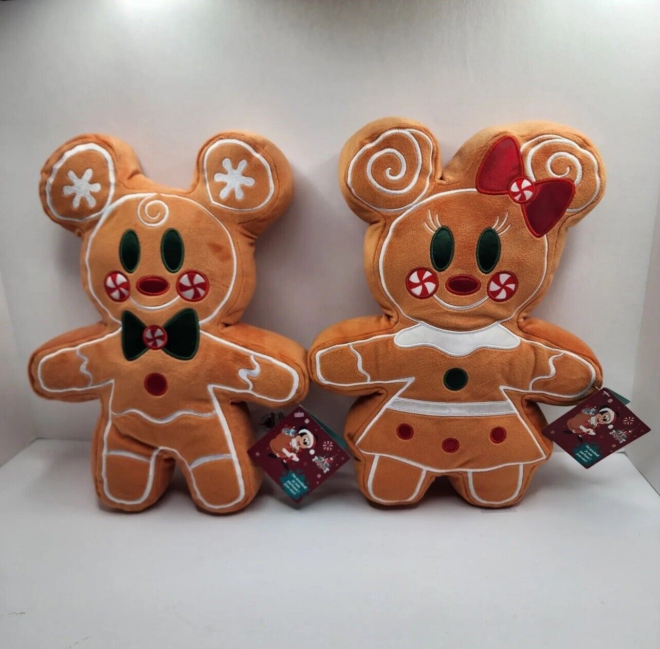 Disney Parks 2020 Christmas Mickey & Minnie Scented Gingerbread Plush Set NWT