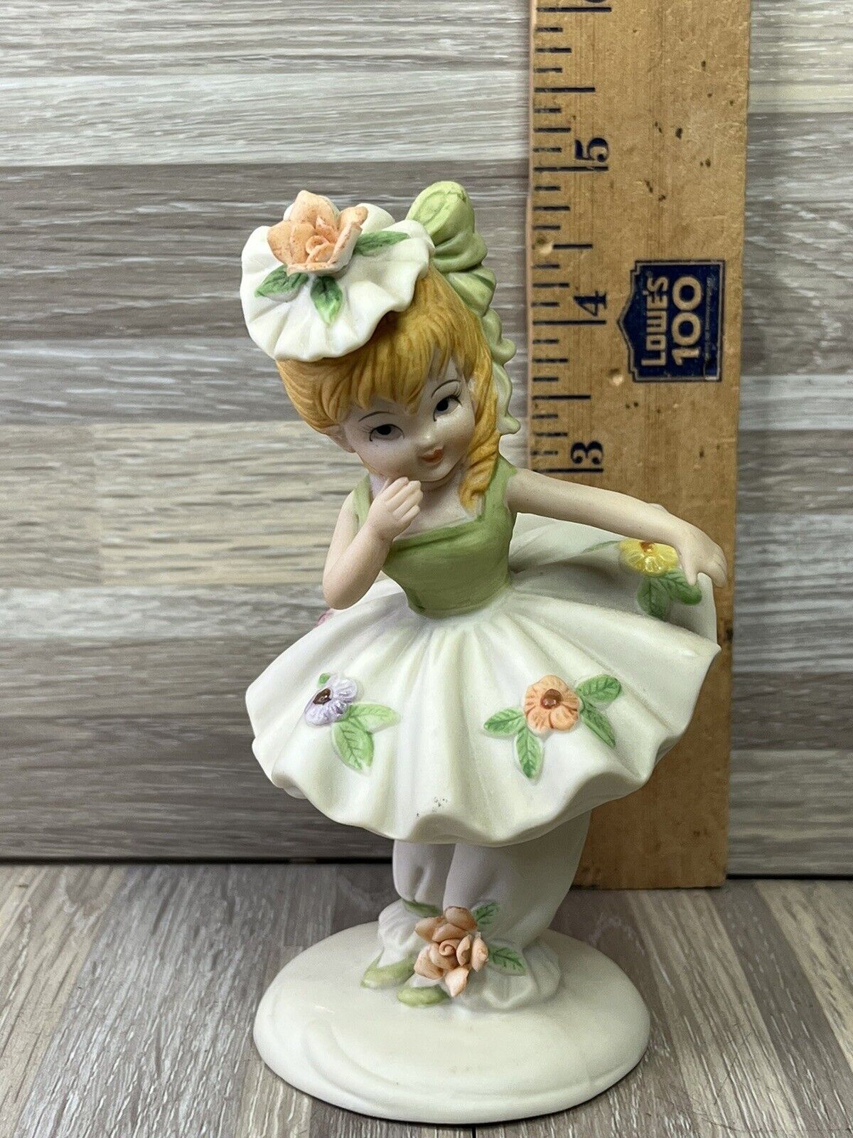 Antique Hand Painted by Lefton KW1002 Girl Figurine 4.7\
