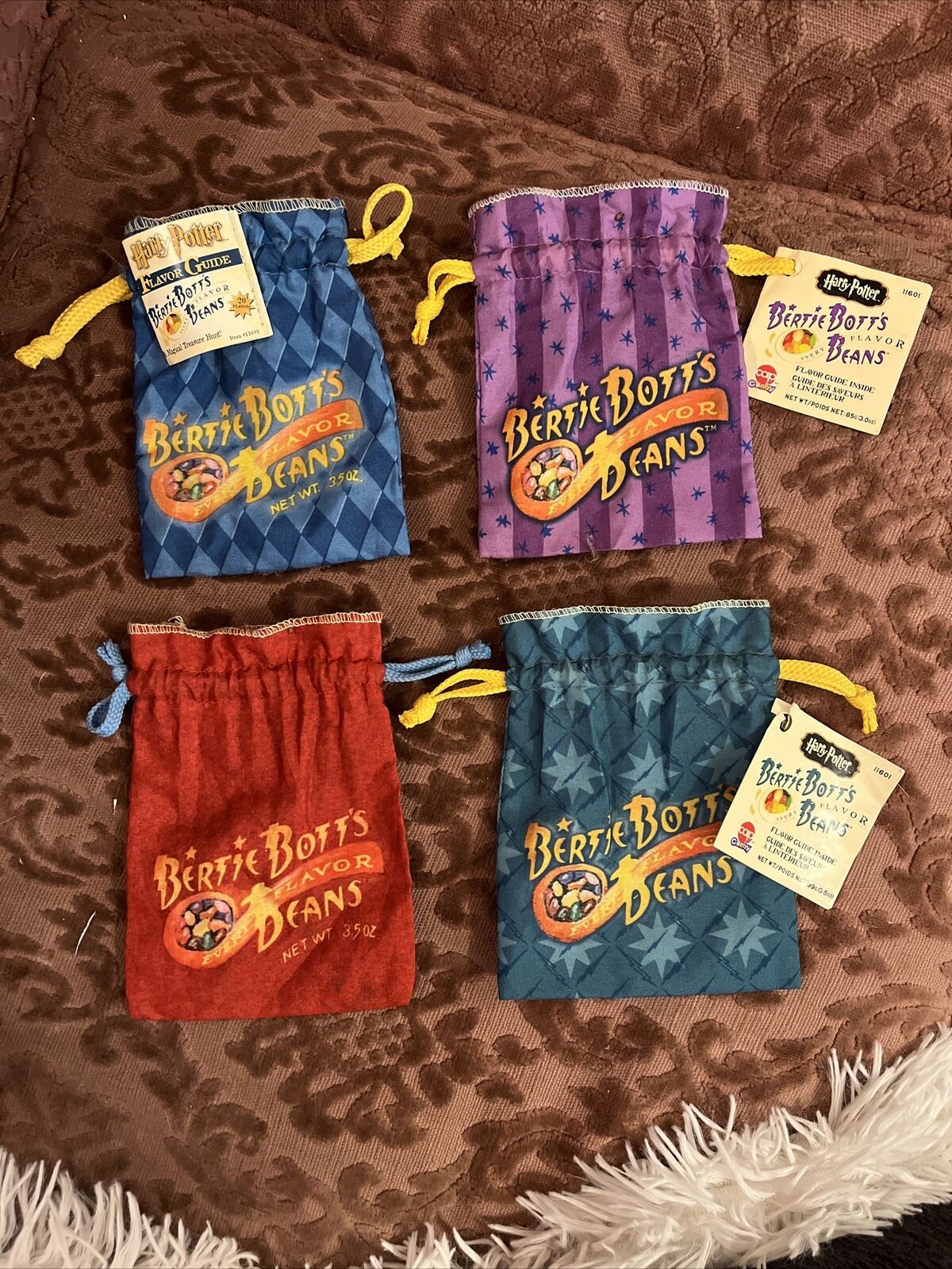 Lot of 4 Empty Harry Potter Bertie Bott's Every Flavor Beans Bags Vintage 2000s