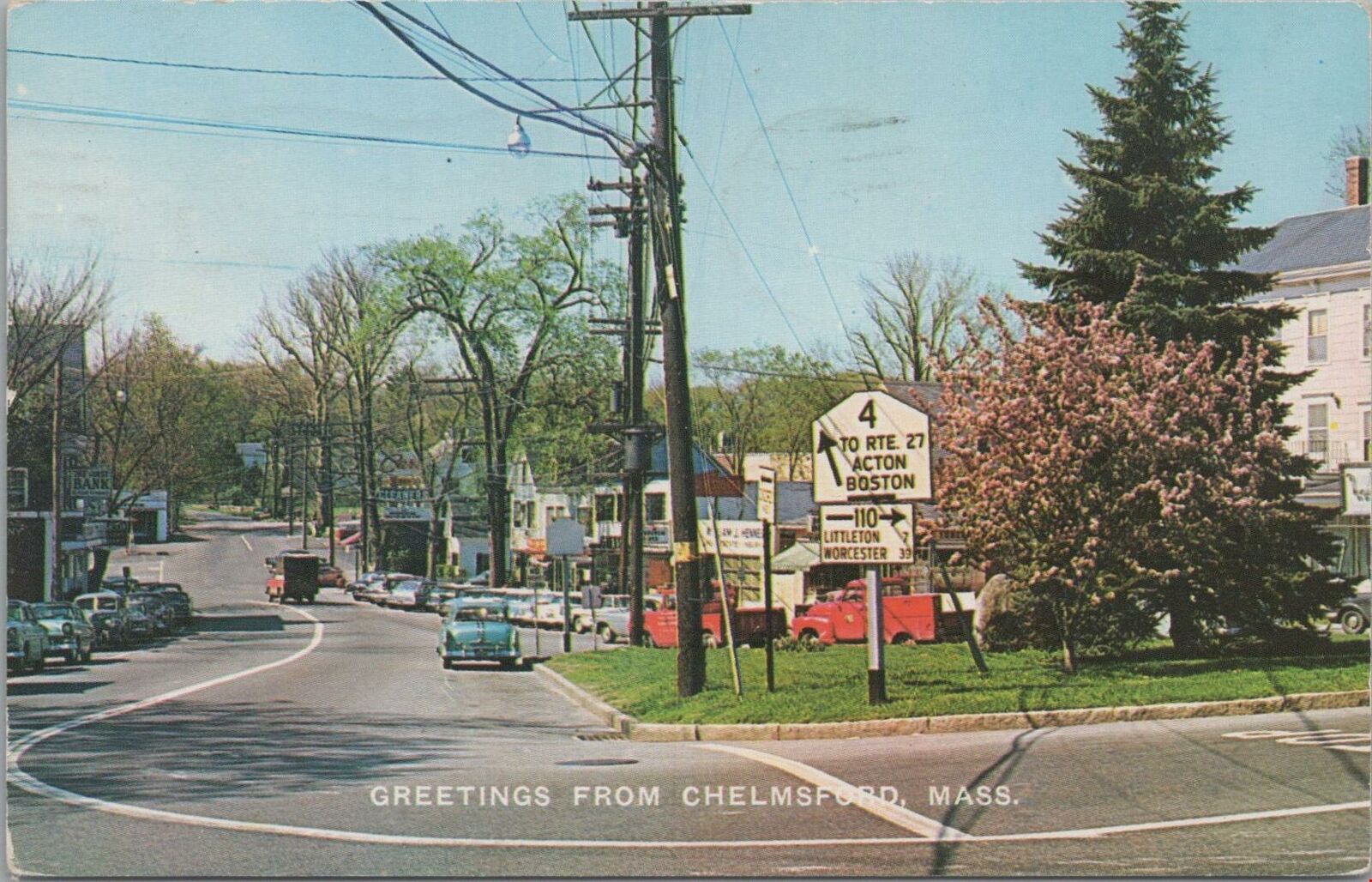 Postcard Greetings from Chelmsford MA 1963