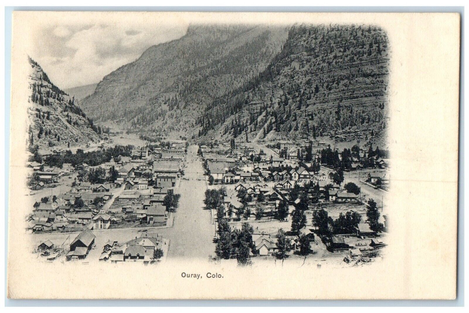 c1905 Aerial View Exterior Building Mountains Ouray Colorado CO Vintage Postcard