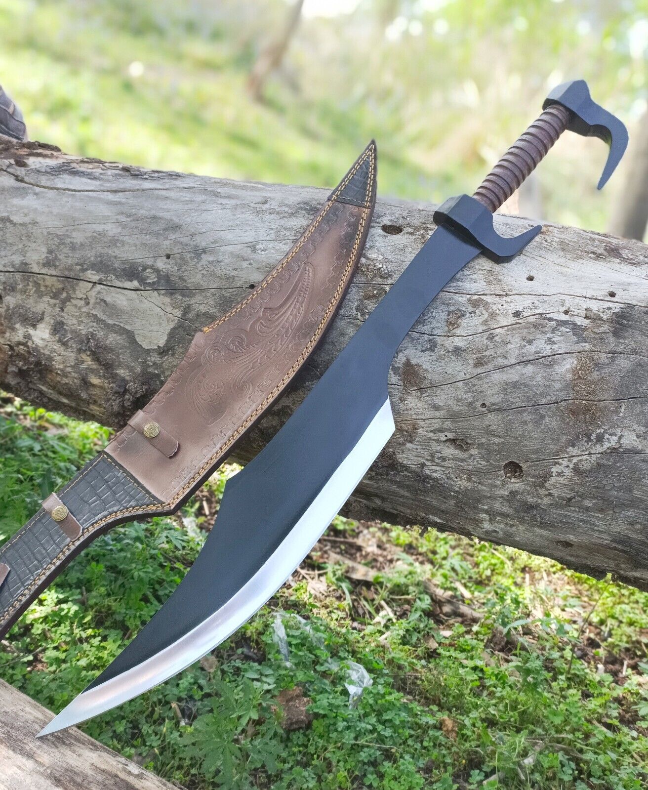 UNIQUE BLADES - Ancient Greek Armies Sword, 27in Full-Tang Carbon Steel Blade