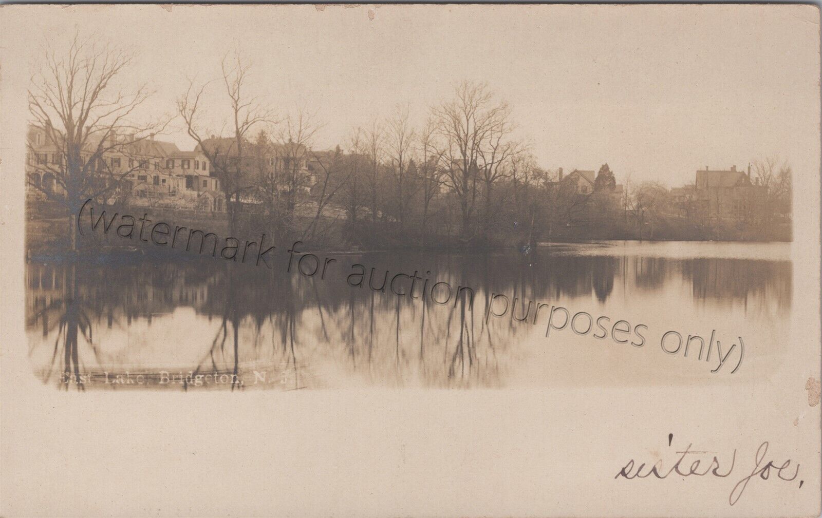 Bridgeton, NJ: East Lake RPPC, Vtg Cumberland Co, New Jersey Real Photo Postcard