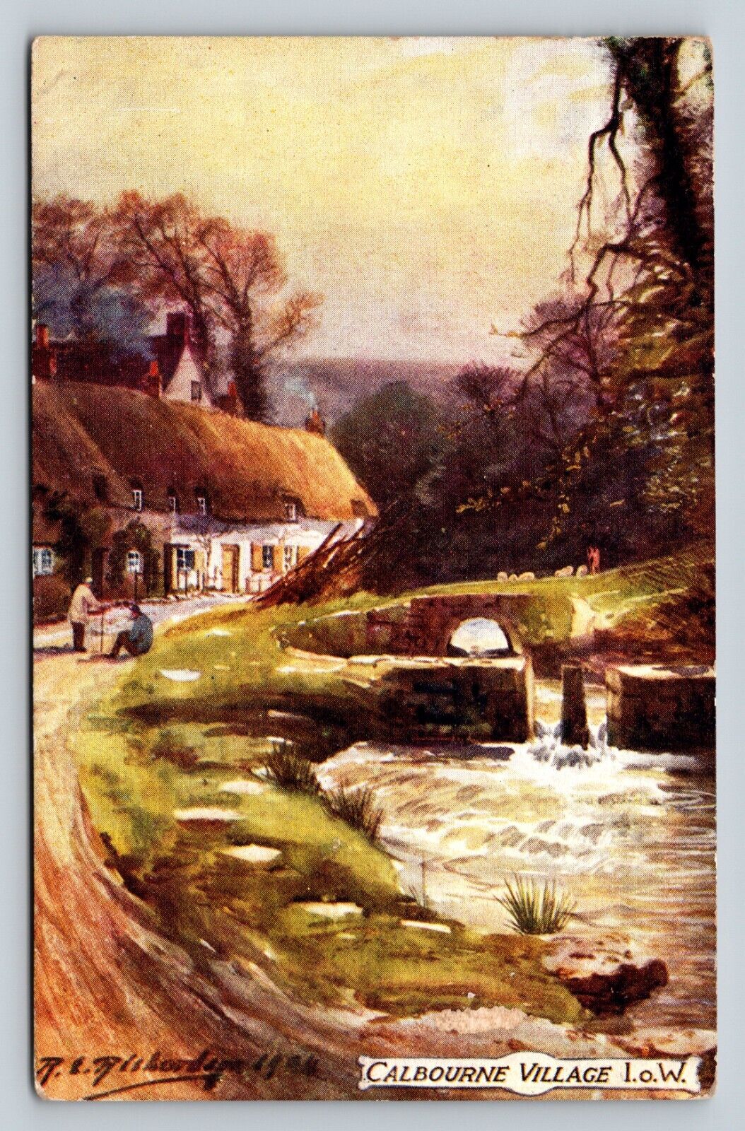 Calbourne Village Art Print Published By Raphael Tuck & Sons ANTIQUE Postcard