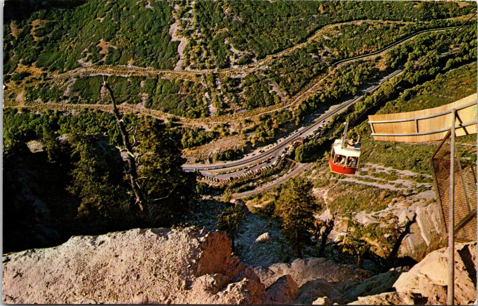 Postcard Sky Ride Steepest Aerial Tramway Provo Canyon Utah D38