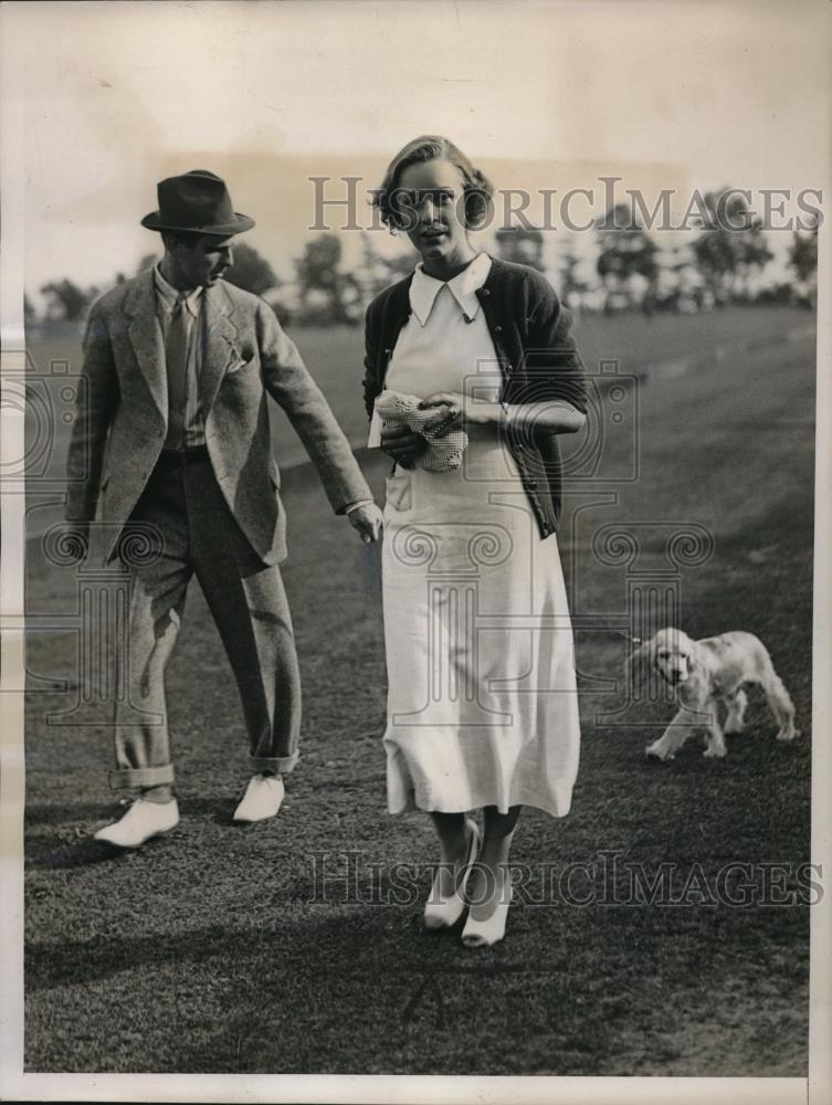 1935 Press Photo James Mills, Polo Champion and Miss Alice - nec47428