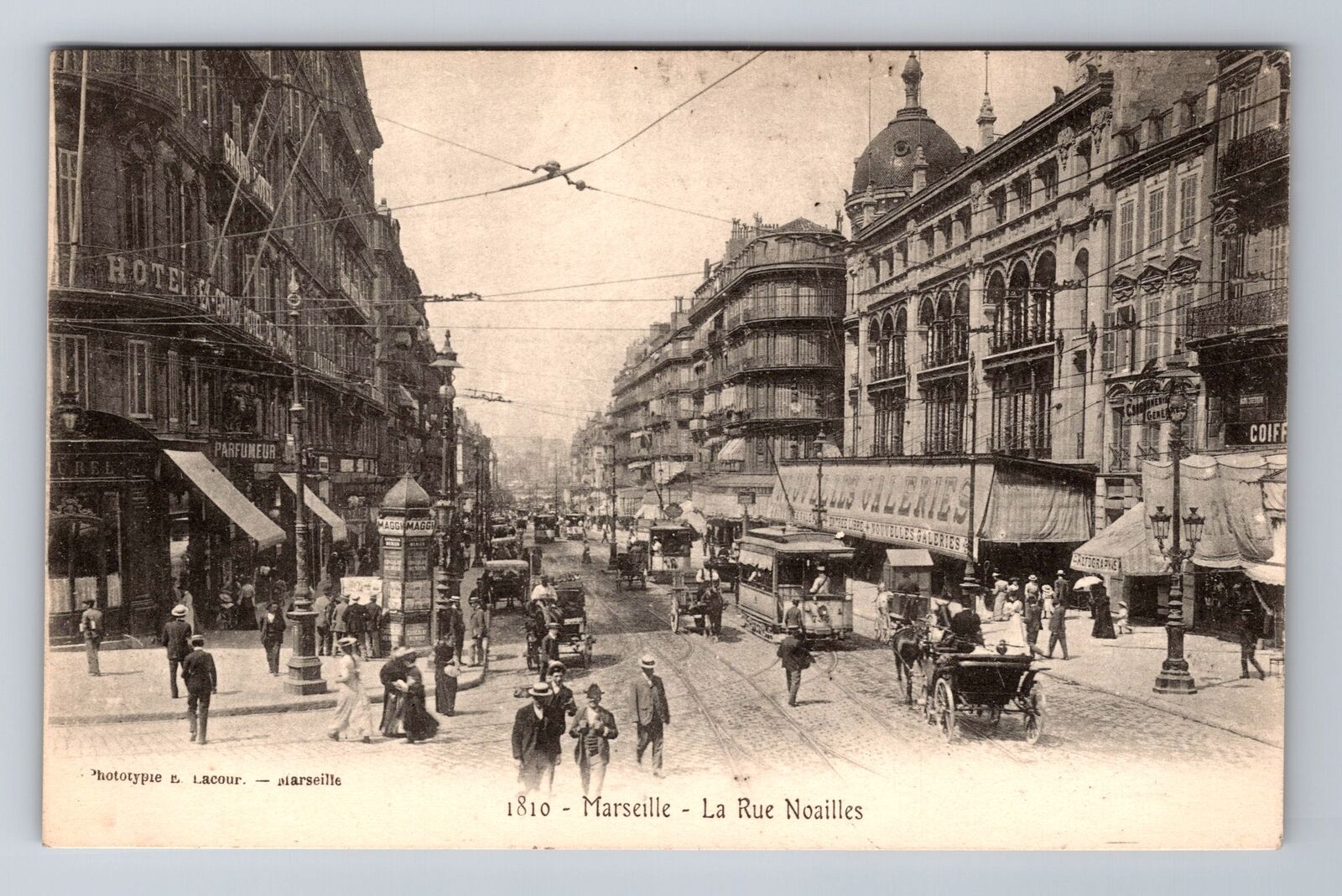 Marseille-France, La Rue Noailles, Vintage Souvenir Postcard