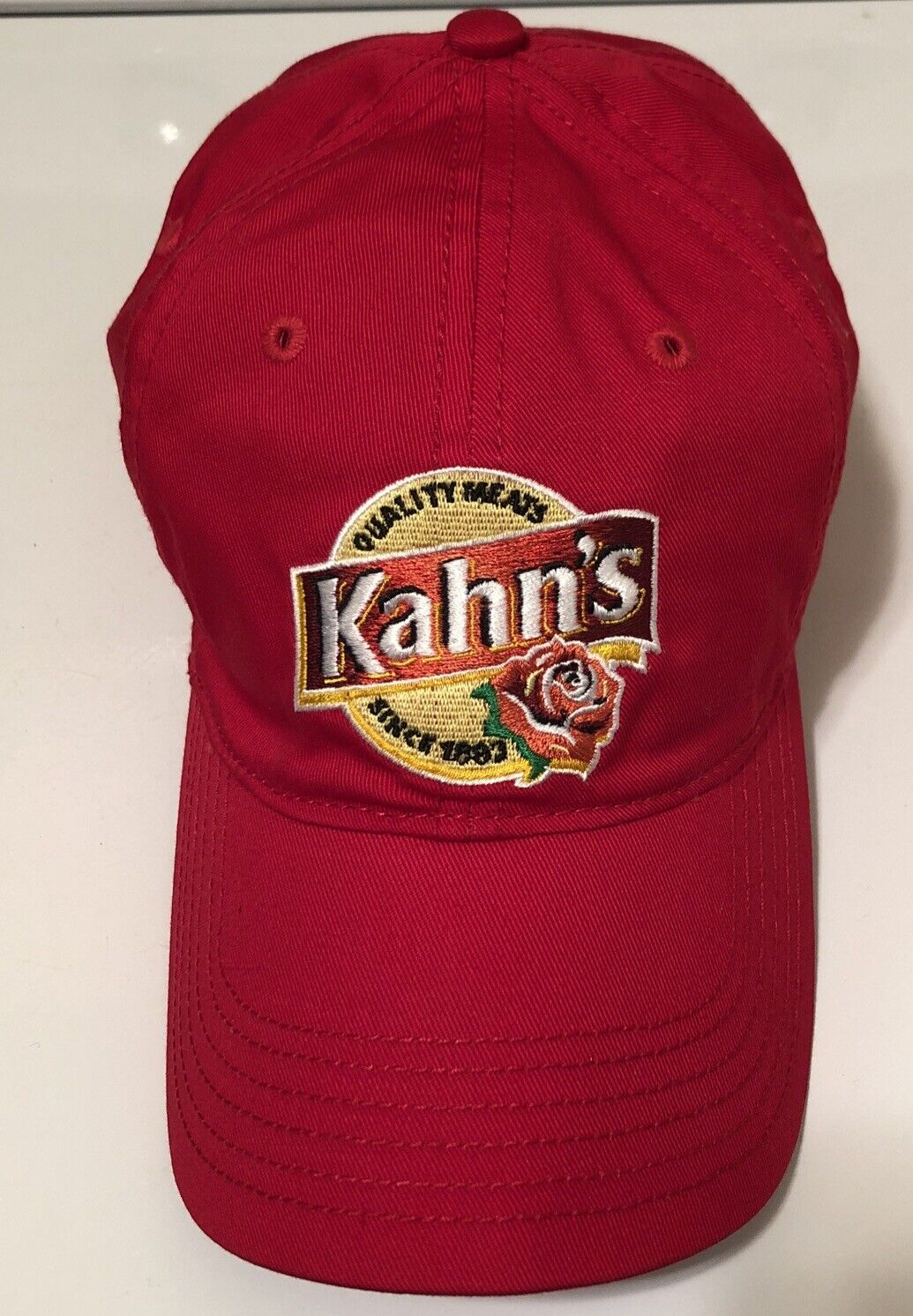 VINTAGE KAHN’S Quality Meats Cincinnati Ohio Red Adjustable NEW Captiv8