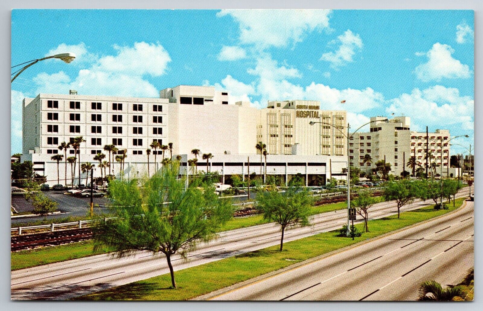Vintage Postcard FL South Miami Hospital Chrome