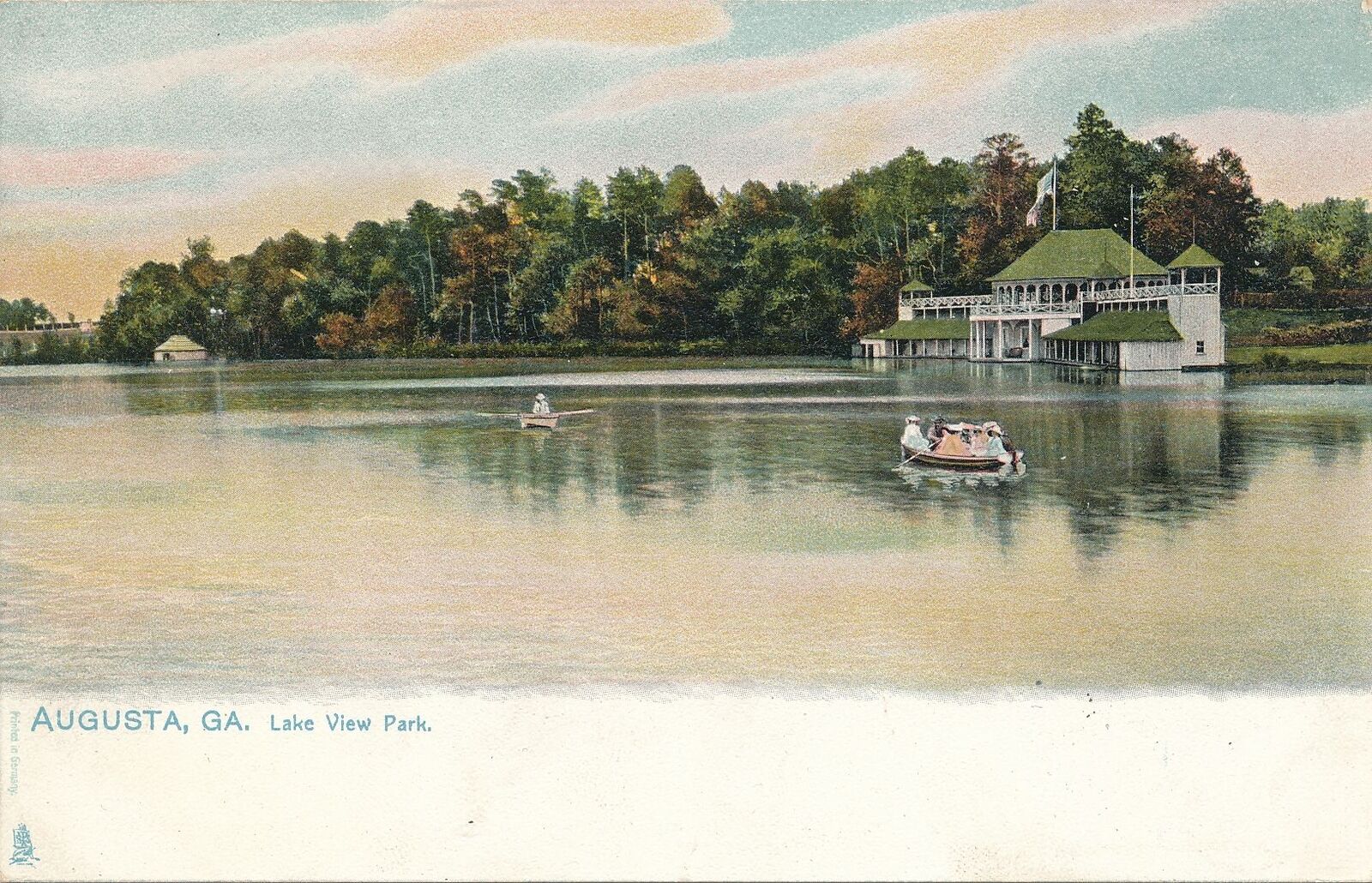 AUGUSTA GA - Lake View Park Tuck Postcard - udb (pre 1908)