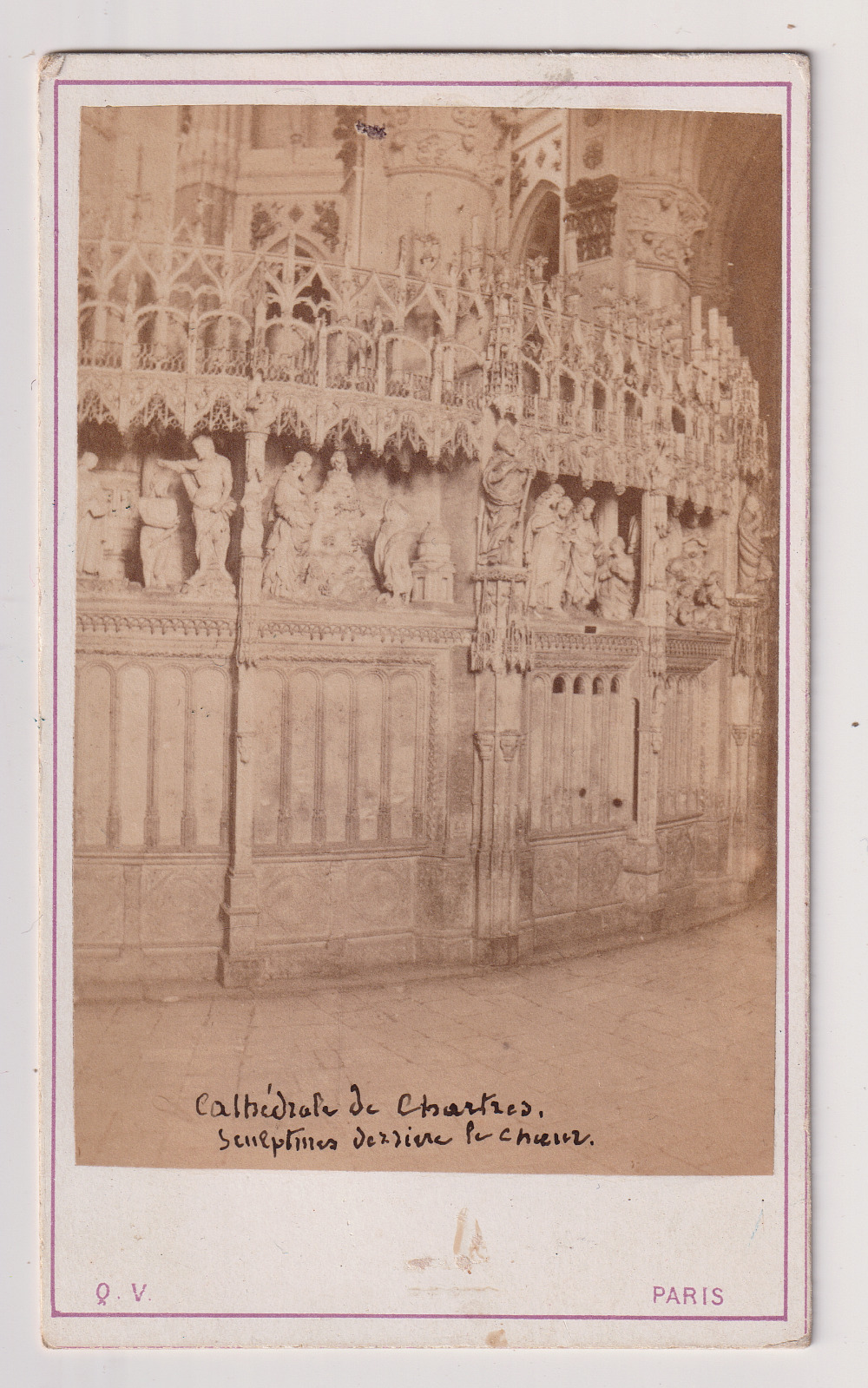 Hervé & Debitte CDV - Chartres - Cathedral - Vintage Albumen Print c.1870