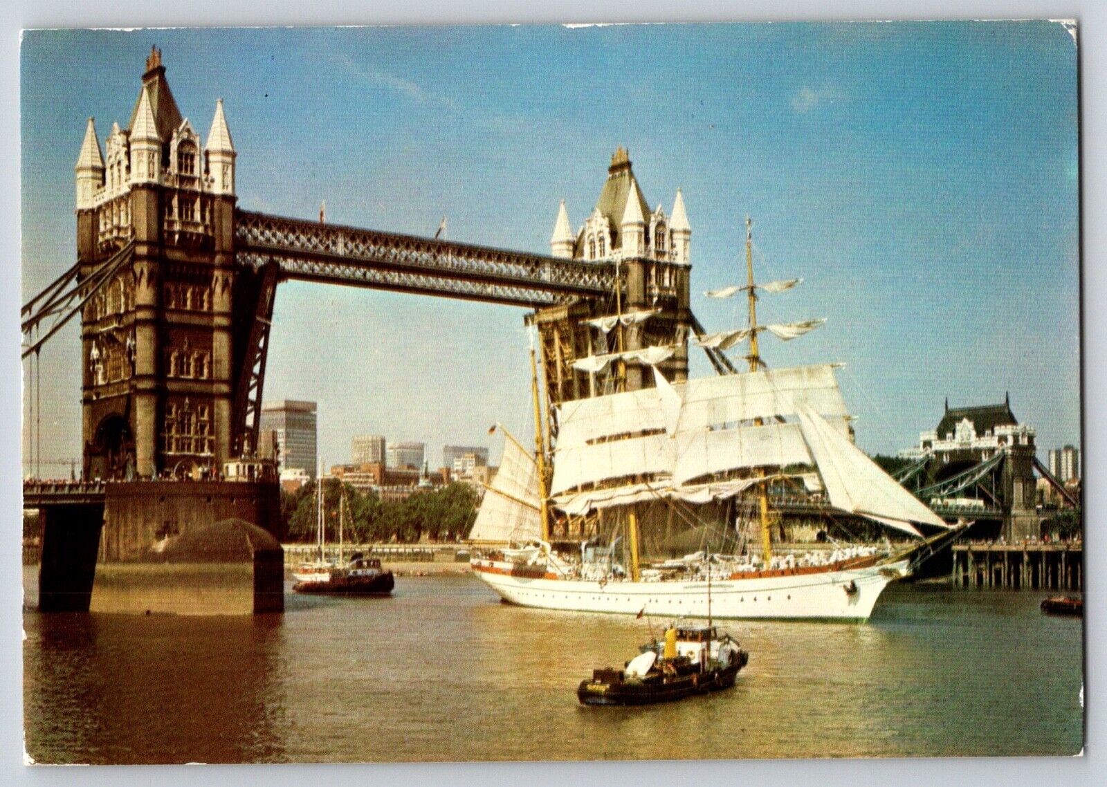 Postcard London Tower Bridge Ships