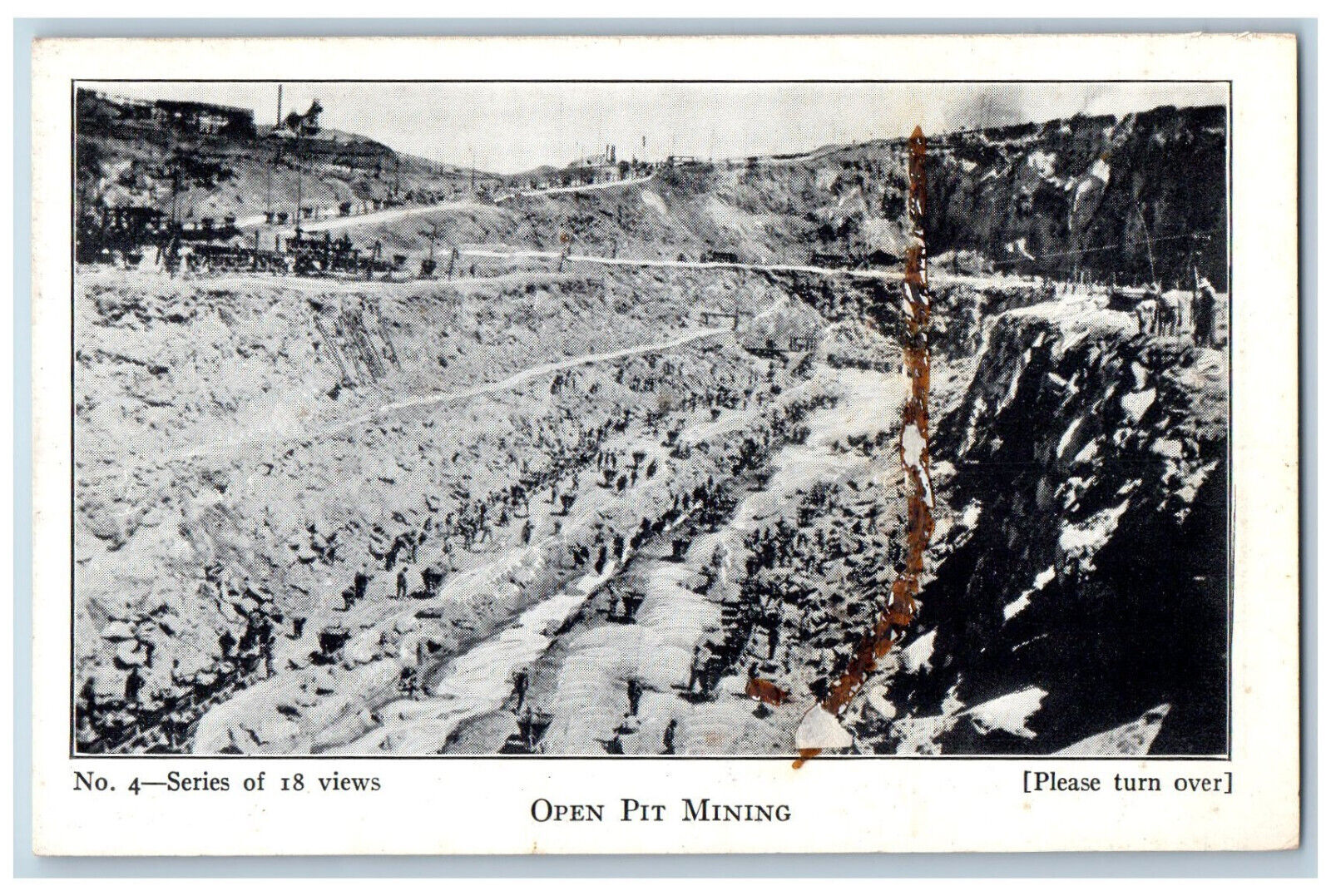 Cincinnati Ohio OH Postcard Open Pit Mining May & Malone Diamond Mine c1930\'s