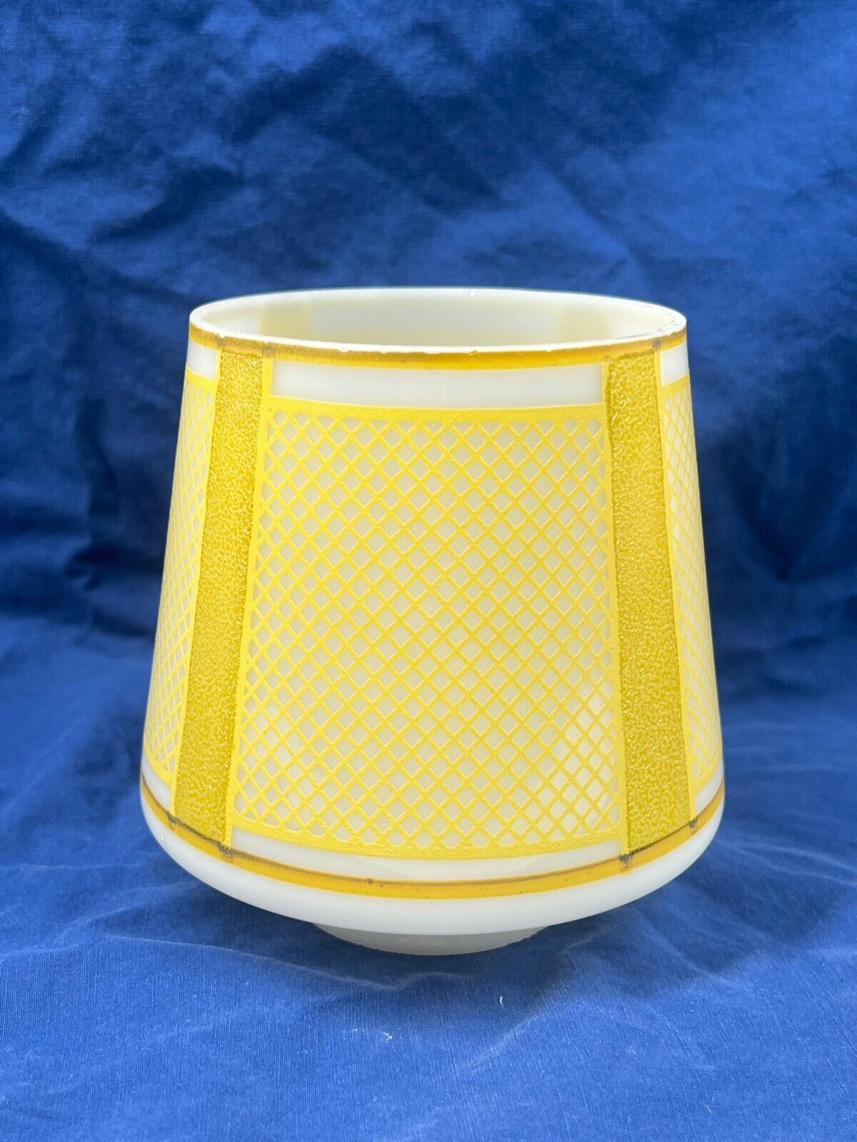 Mint Antique Mid Century Modern Yellow Lamp Light Glass Sconce Shade Vintage MCM