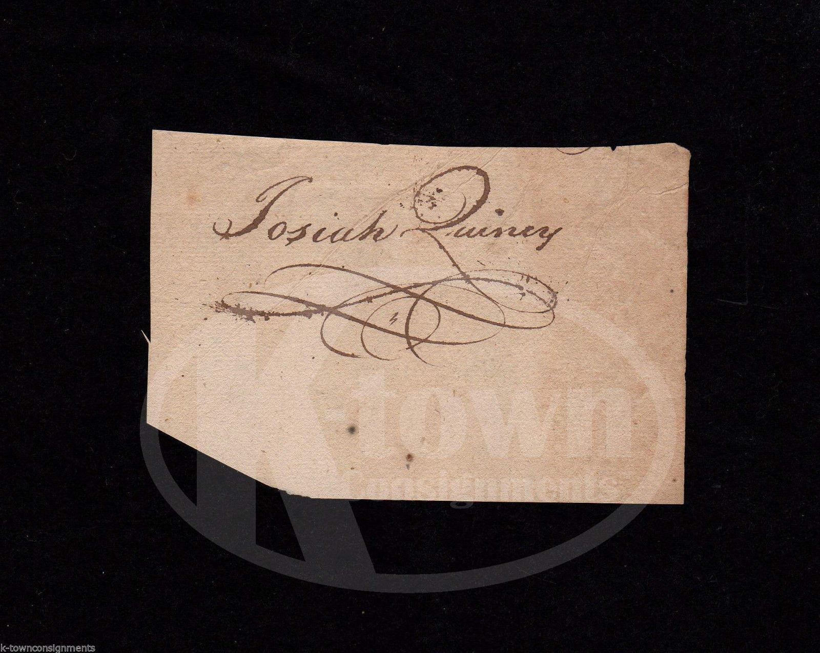 Colonel Josiah Quincy I Boston Merchant Patriot Antique Autograph Signature