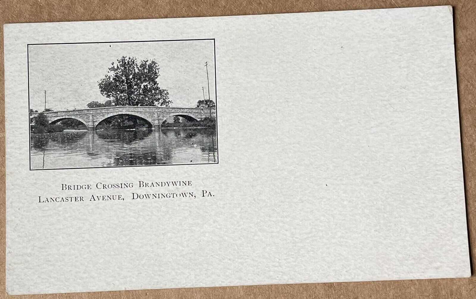 Old Downingtown Pa, Bridge Crossing Brandywine River, Chester County Postcard