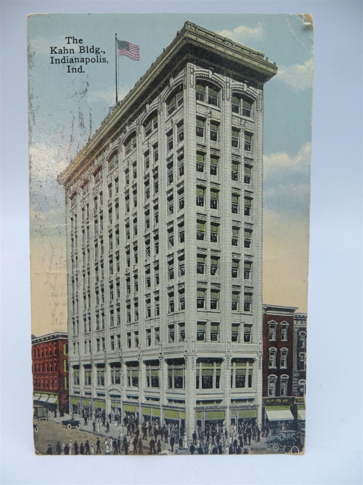 Vintage Postcard - The Kahn Building, Indianapolis, IN, Postmarked 1917