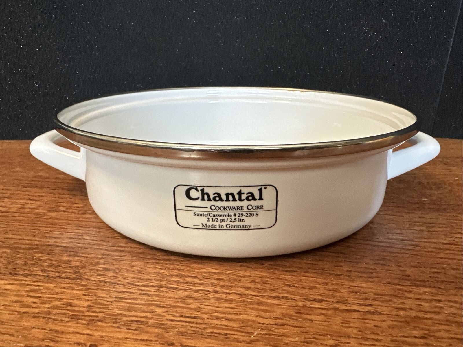REAL Chantal Cookware Sauté Casserole 29-220 S 2.5 Pint Made In Germany White