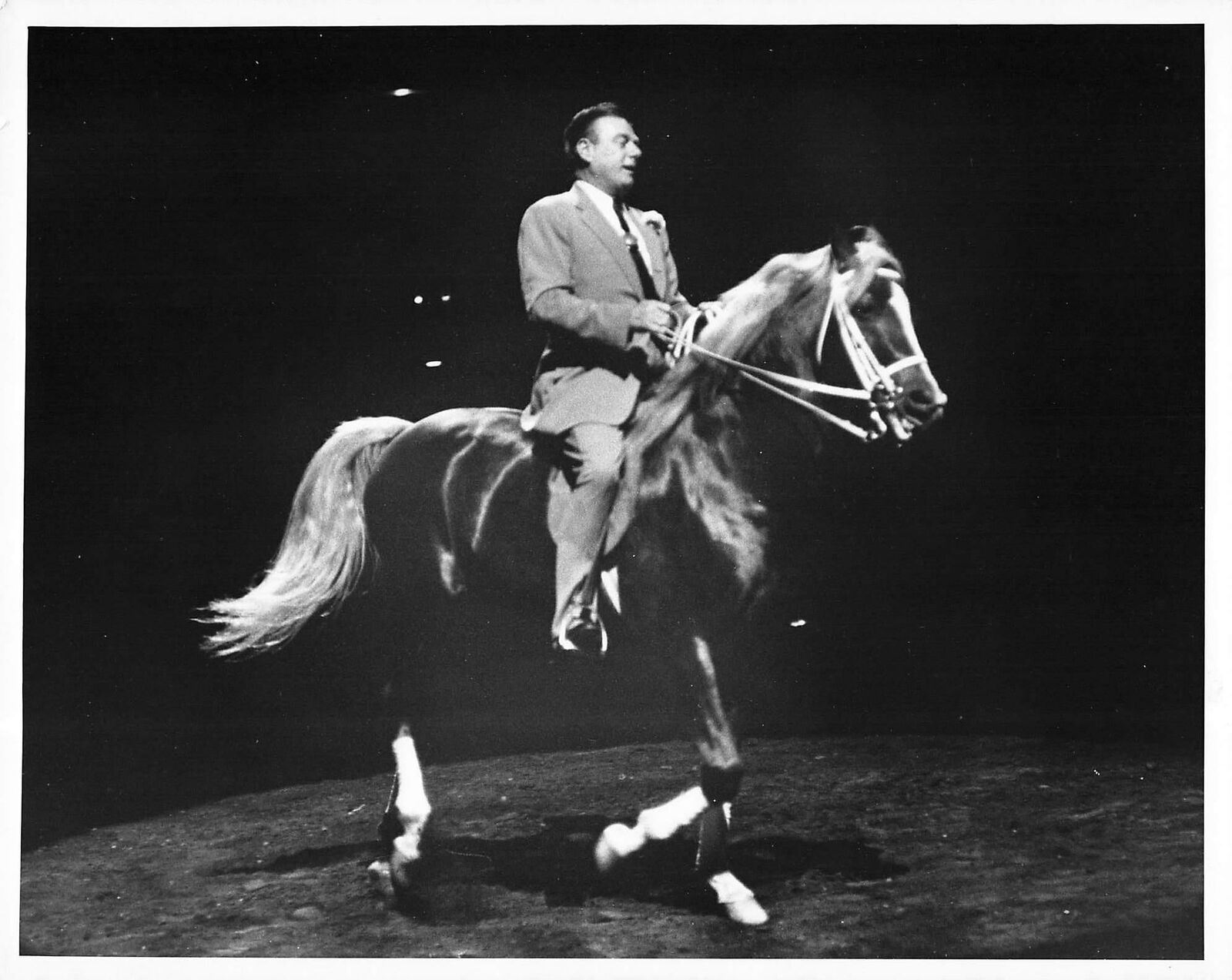 1955 Globe Press Photo 67th National Horse Show Arthur Godfrey Goldie Rare