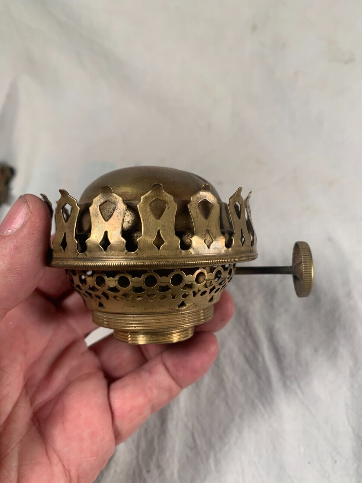 Vintage old #2-#3 SOLAR Brass Oil Lamp Burner, c1890s