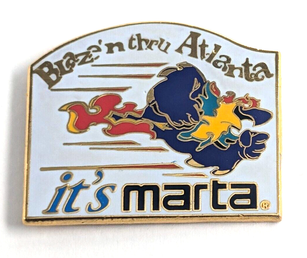 Marta Blaze Atlanta 1996 Paralympics Mascot GA Rapid Transit Bus Rail Train Pin