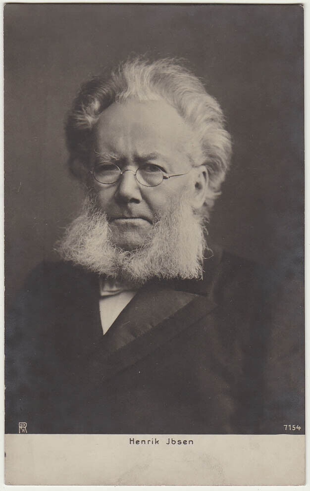 Original vintage 1910s Norwegian playwright Henrik Ibsen