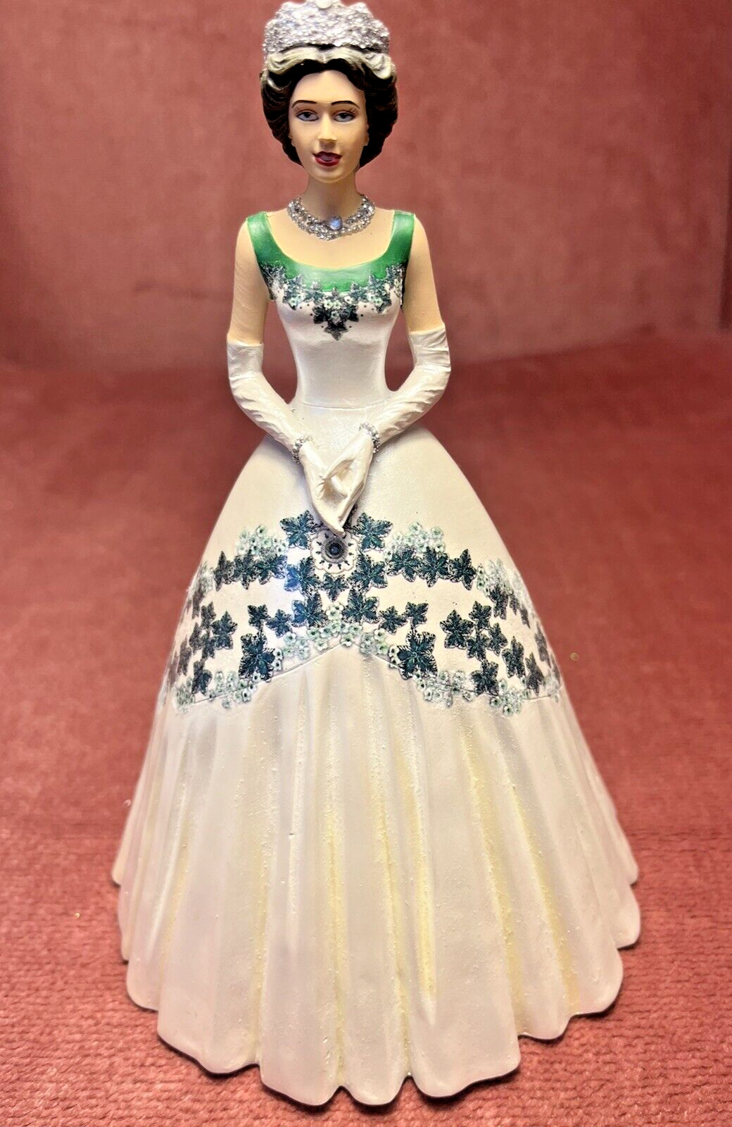 Queen Elizabeth II Figurine Wearing the Maple Leaf of Canada Dress Figurine 2013