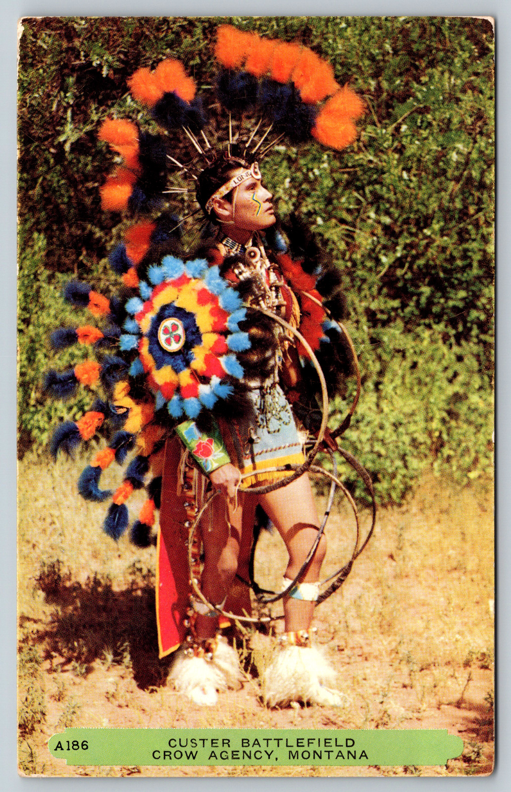 c1950s Custer Battlefield Crow Agency Montana Antique Postcard