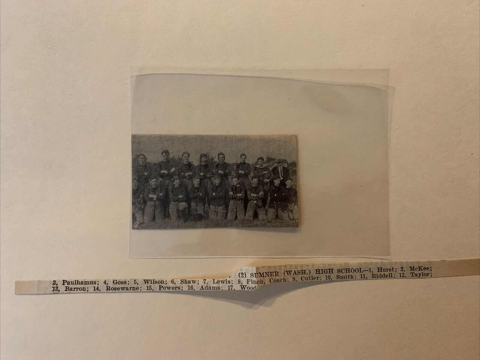 Sumner High School WA Washington 1914 Football Small Team Picture