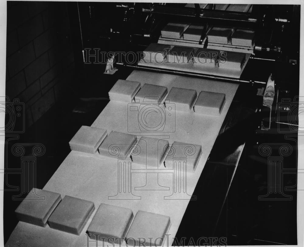 1950 Press Photo Stacks Of US Cheese