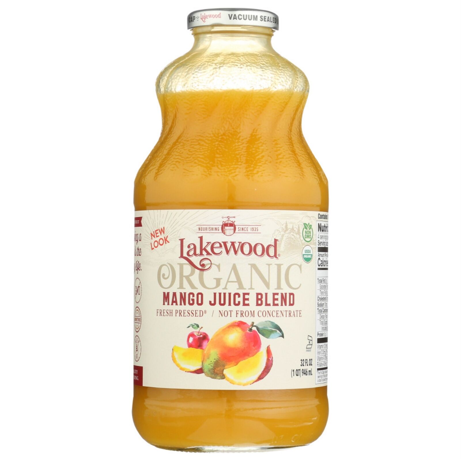 Lakewood Organic Mango 100% Juice Blend, 32 Fl Oz