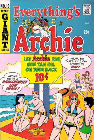 Everything\'s Archie #10 VG; Archie | low grade - October 1970 Bikini Cover - we