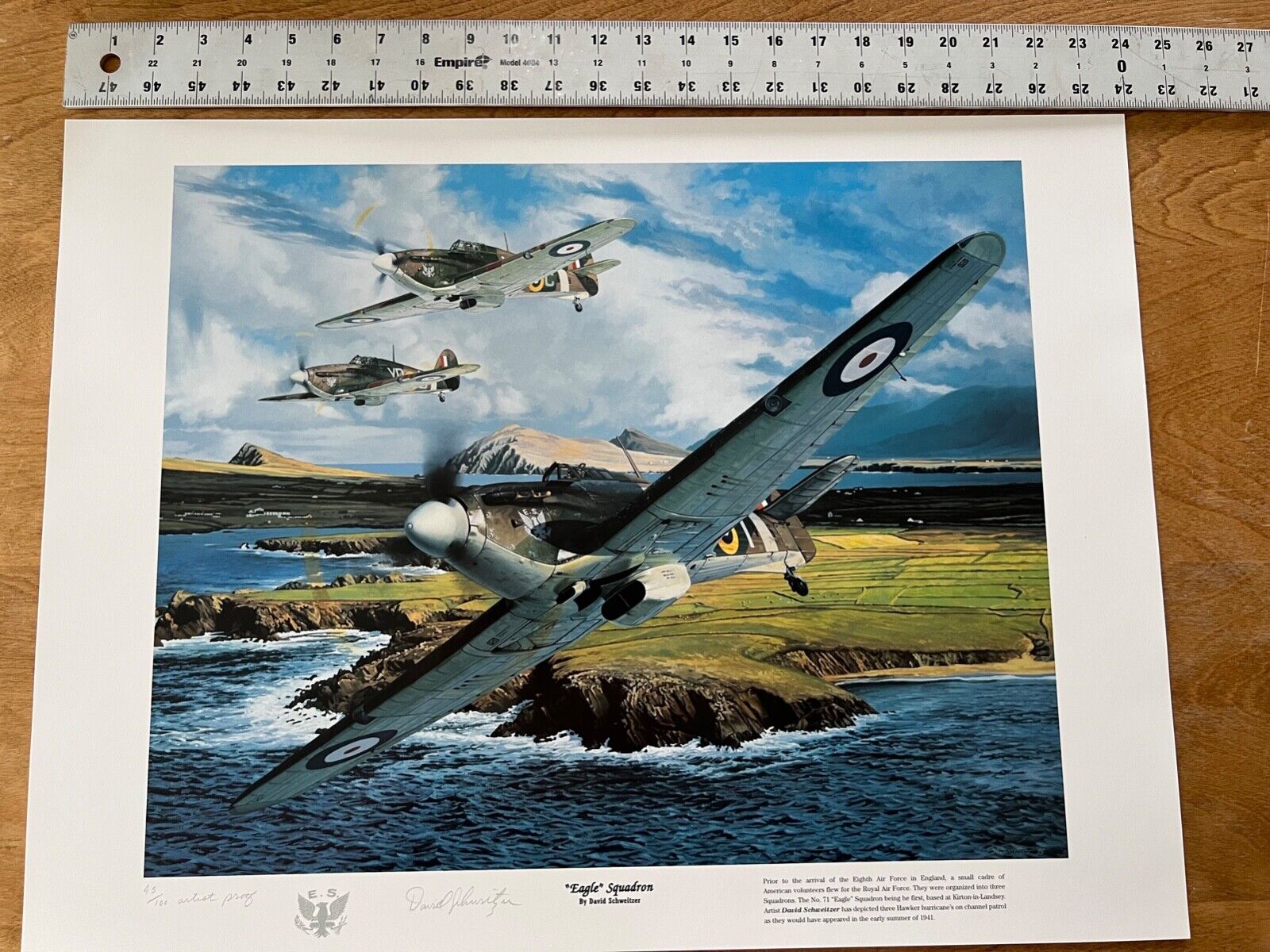 Aviation  Print  Hawker Hurricanes during the Battle of Britain \