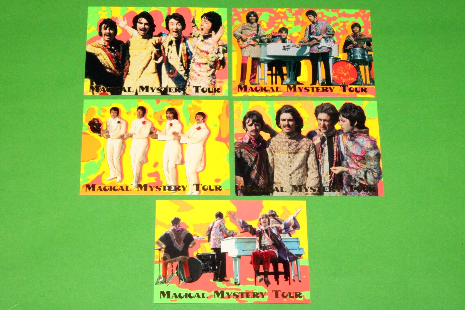 1996 Sports Time The Beatles  MAGICAL MYSTERY TOUR GOLD FOIL INSERT 5 Card SET