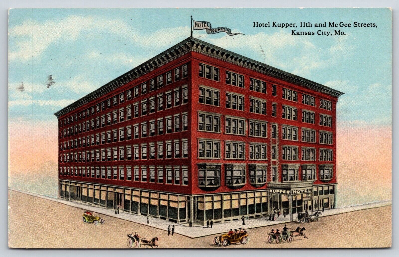 Kansas City MO-Missouri, Hotel Kupper Building, Antique, Vintage 1916 Postcard