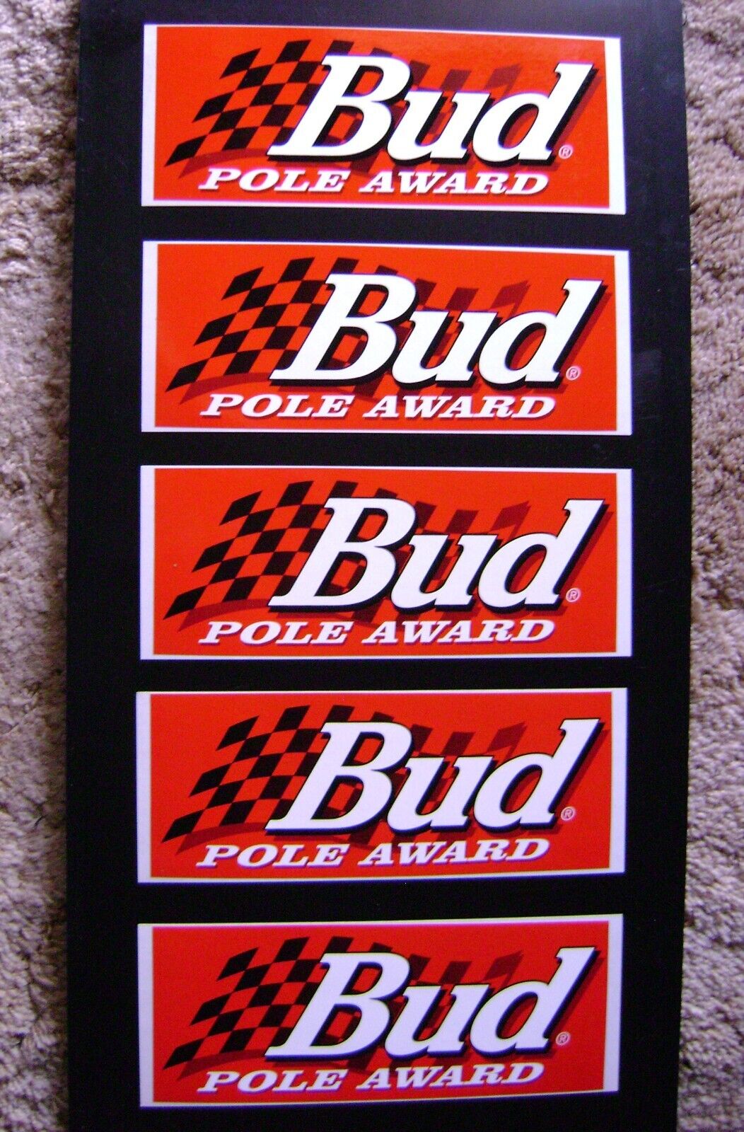 (Lot of 5) Vintage Budweiser racing decals (1990\'s)