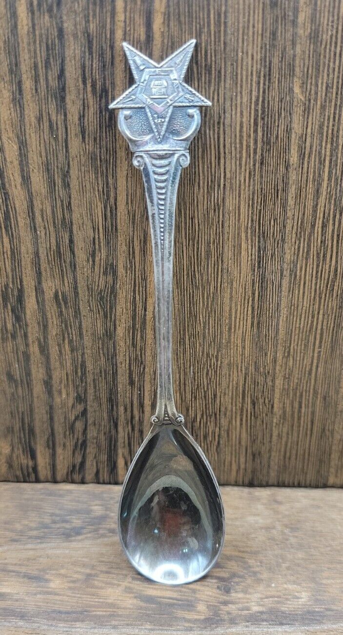 Vintage DAI 45 Holland Sterling Silver Masonic Mason Star Demitasse Spoon 4.75\